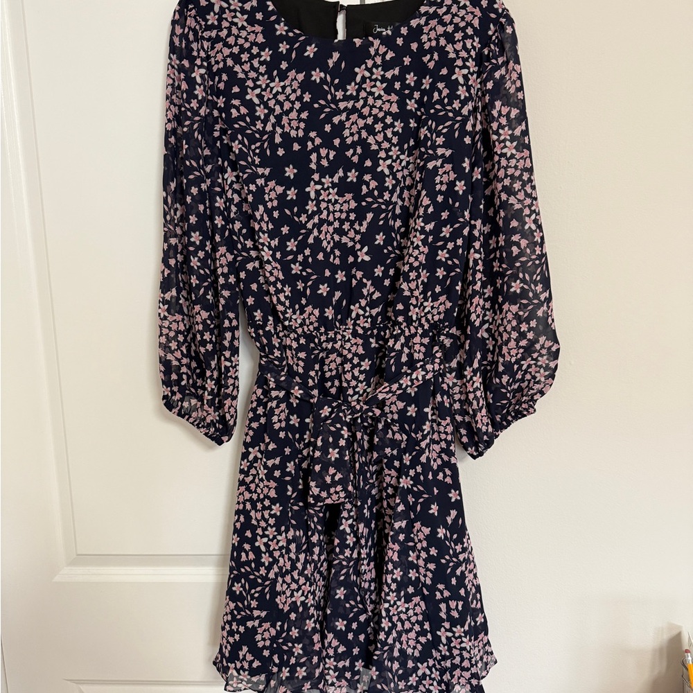 Jessica Howard Navy and Pink Floral Dress Size 18